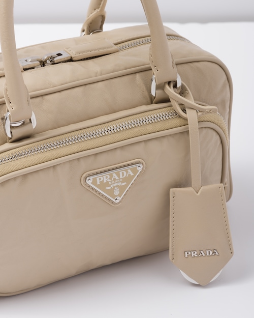 db3c1ca3df6377bf60a7e399c06d9178 Prada Antique nappa leather multi-pocket top-handle bag - Desert Beige