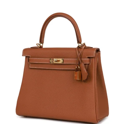 Hermès Kelly Retourne 25 Gold Togo Gold Hardware