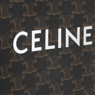MINI VERTICAL CABAS IN TRIOMPHE CANVAS AND CALFSKIN WITH CELINE PRINT TAN