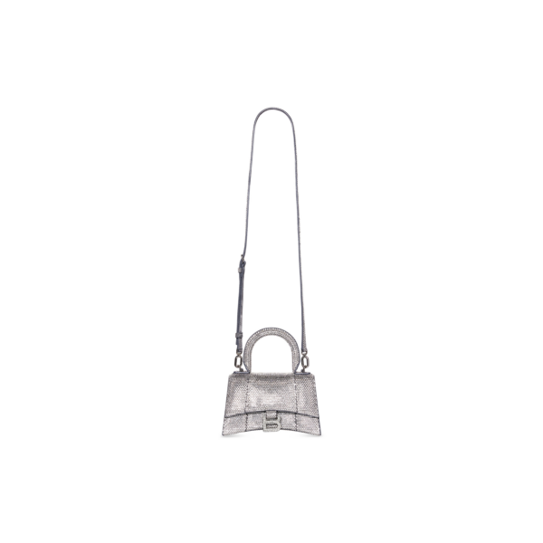 WOMEN'S HOURGLASS XS HANDBAG WITH RHINESTONES IN GREY