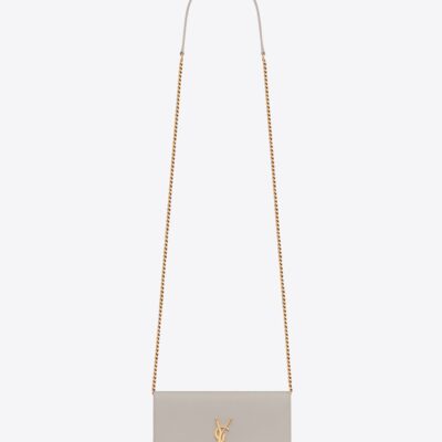 dcd6f90a521285e01a6543d230fdba01 YSL Kate Small Chain Bag with Tassel in Crocodile Embossed Shiny Leather