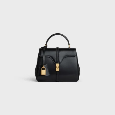 MINI 16 IN SATINATED CALFSKIN BLACK