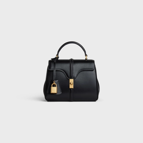 MINI 16 IN SATINATED CALFSKIN BLACK