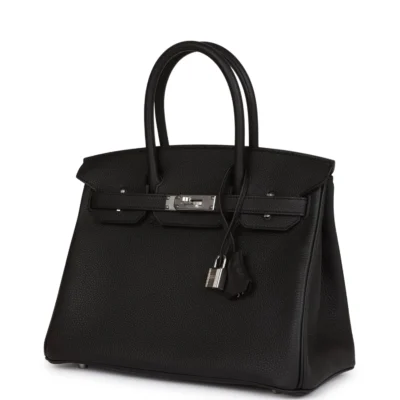 حقيبة Hermès Birkin 30 أسود توغو إكسسوارات معدنية بلاديوم