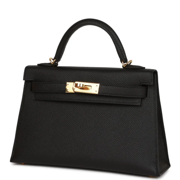 Hermès Kelly Sellier 20 Black Epsom Gold Hardware