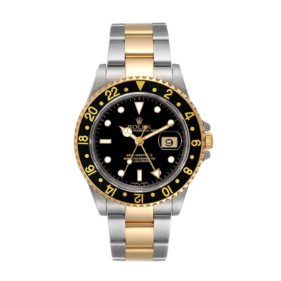 de469f3f486531c7d6779bf8fb8cc7af ساعة Rolex Gmt Master 16713BKSO 40MM أسود مينا ذهبي اللون علبة