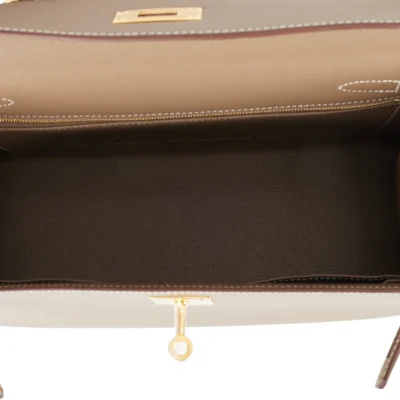 Hermès Kelly Sellier 28 Etoupe Epsom Gold Hardware