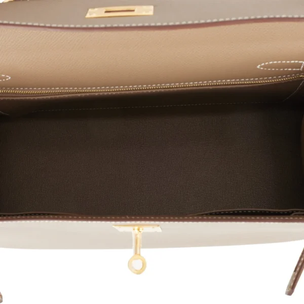 Hermès Kelly Sellier 28 Etoupe Epsom Gold Hardware