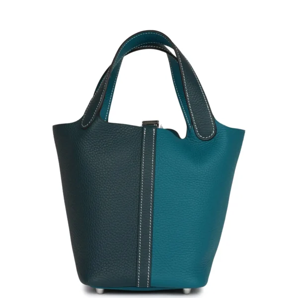 Hermès Picotin Lock 18 Casaque Vert Cypress and Vert Bosphore Palladium Hardware