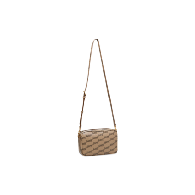 WOMEN'S SIGNATURE SMALL CAMERA BAG BB MONOGRAM COATED CANVAS IN BEIGE