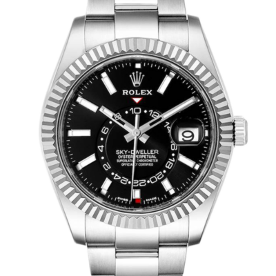df8db9a5268e970114733500168c2be1 Rolex Sky-dweller m326934-0005 41MM Black Dial Silver-tone Case