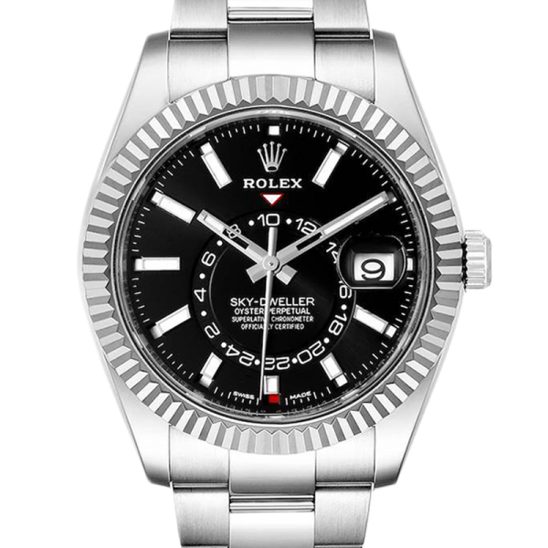 df8db9a5268e970114733500168c2be1 Rolex Sky-dweller m326934-0005 41MM Black Dial Silver-tone Case