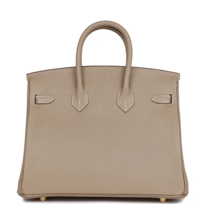 Hermès Special Order (HSS) Birkin 25 Gris Tourterelle Verso Chevre Brushed Gold Hardware
