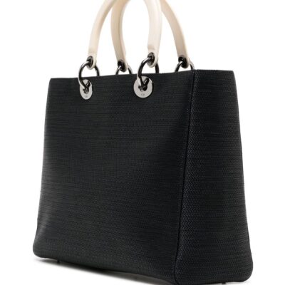 Christian Dior Cannage logo lettering tote