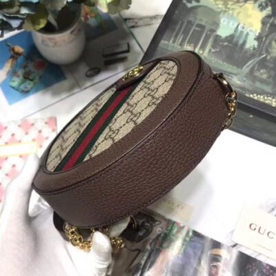 e003b959425505a6bbaf92c24fdbf290 حقيبة كتف غوتشي Ophidia GG round 550618 صغيرة باللون البني الداكن