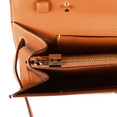 Hermès Kelly Wallet To Go Gold Epsom Gold Hardware