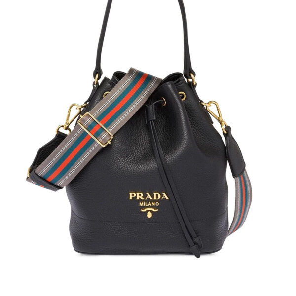 Prada Leather Bucket Bag in Black