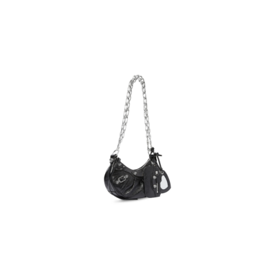 WOMEN'S LE CAGOLE XS SHOULDER BAG WITH CHAIN IN BLACK