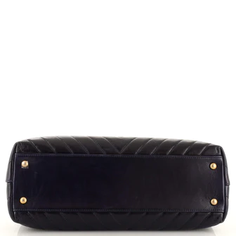 Chanel Coco Top Handle Bag Chevron Calfskin Medium