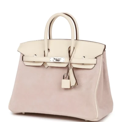 Hermès Birkin 25 Glycine Grizzly and Nata Swift Palladium Hardware