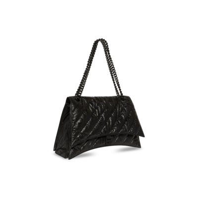 WOMEN'S CRUSH LARGE CHAIN BAG QUILTED IN BLACK