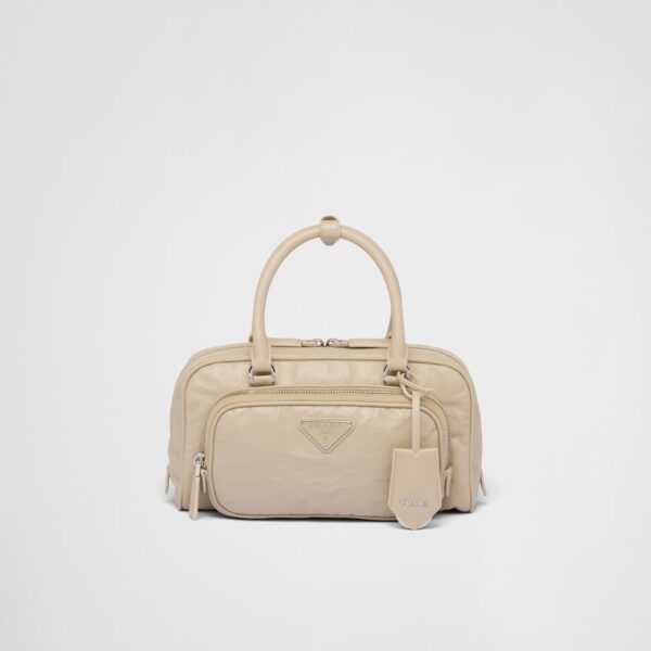 Prada Antique nappa leather multi-pocket top-handle bag - Desert Beige