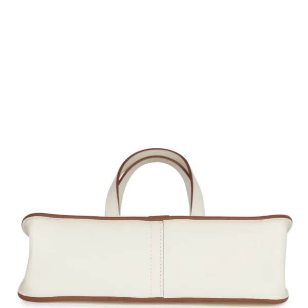 Hermès Halzan 25 White Evercolor Gold Hardware