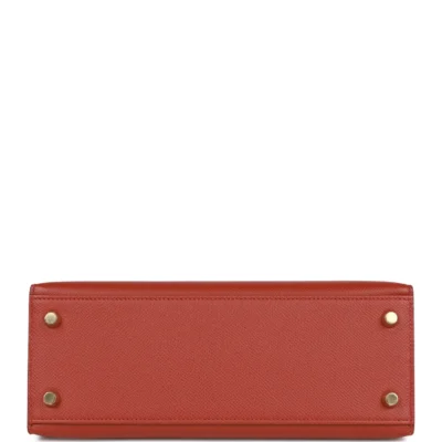 Hermès Kelly Sellier 25 Rouge Venetian Epsom Gold Hardware