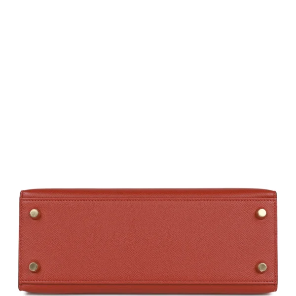 Hermès Kelly Sellier 25 Rouge Venetian Epsom Gold Hardware