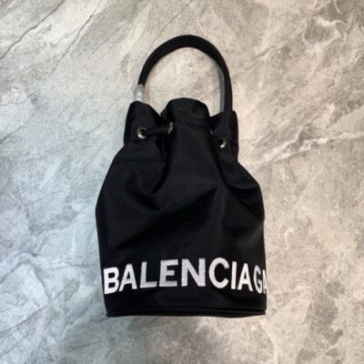 Balenciaga Wheel XS Drawstring Bucket Black