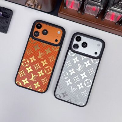 e3cf0a24 Luxury Metallic Foil LV Monogram Phone Case for iPhone 12-18 Pro & Pro Max