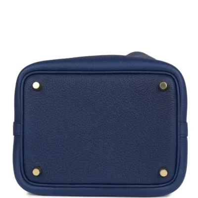 e3db88c6d9aab177a2773884aeb076ff Hermès Picotin Lock 18 Bleu Saphir Clemence Gold Hardware