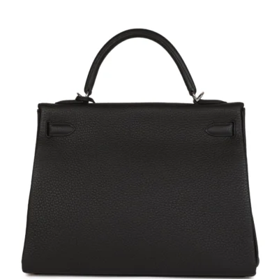 Hermès Kelly Retourne 32cm Black Togo Palladium Hardware