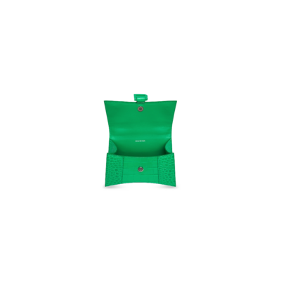 WOMEN'S HOURGLASS XS HANDBAG CROCODILE EMBOSSED IN GREEN