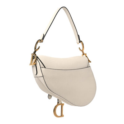 e4a565b73cbd3b37d9894dfbea1b56a2 CHRISTIAN DIOR Grained Calfskin Saddle Bag White