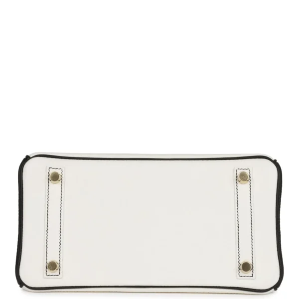 Hermès Special Order (HSS) Birkin 25 White and Black Clemence Gold Hardware