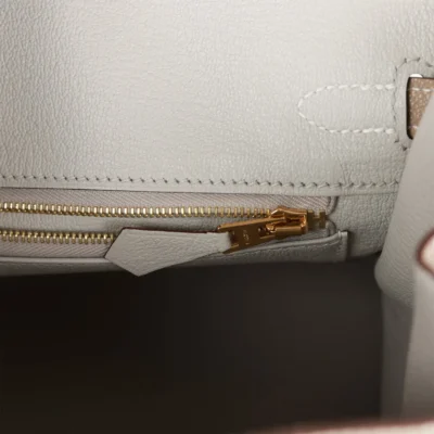 Hermès Special Order (HSS) Birkin 25 Gris Tourterelle Verso Chevre Brushed Gold Hardware