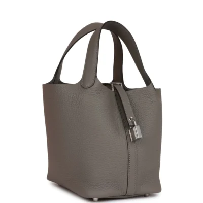 Hermès Picotin Lock 18 Gris Meyer Clemence Palladium Hardware