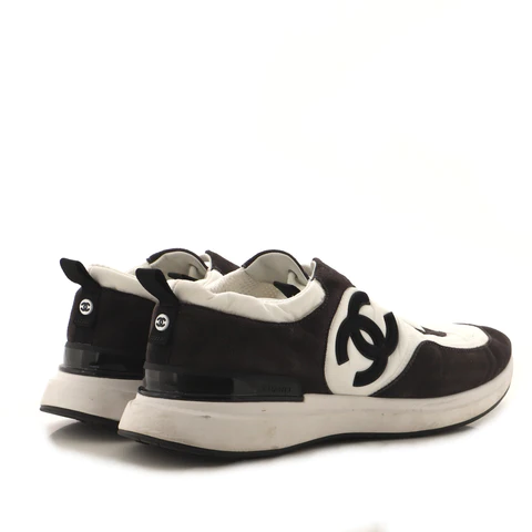 Chanel Women's CC Low-Top Sneakers Suede with Leather and Nylon
