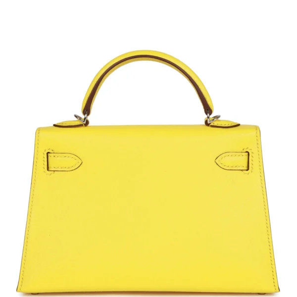 حقيبة هيرميس Kelly Sellier 20 Jaune Citron Chèvre مع إكسسوارات معدنية من البلاديوم