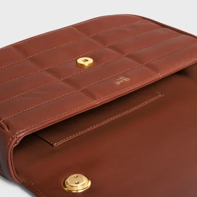 CHAIN SHOULDER BAG MATELASSE MONOCHROME CELINE IN QUILTED GOATSKIN TAN