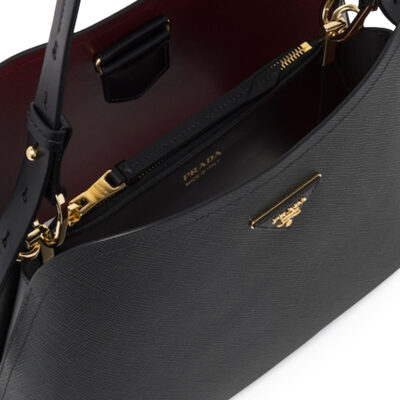 Prada Saffiano Leather Prada Matinée Bag in Black