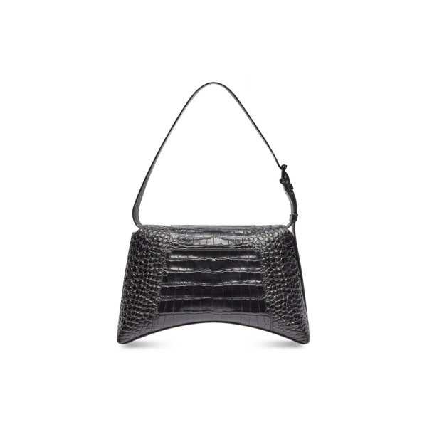 WOMEN'S DOWNTOWN MEDIUM SHOULDER BAG CROCODILE EMBOSSED IN BLACK