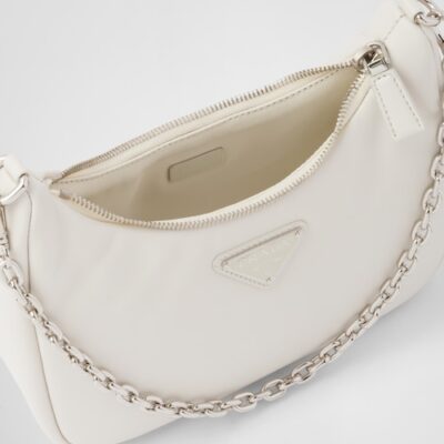 Padded nappa-leather Prada Re-Edition shoulder bag - White