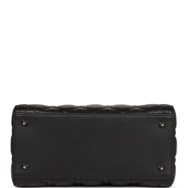 Christian Dior Medium Lady Dior Tote Black Lambskin Ruthenium Hardware