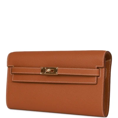 Hermès Kelly Wallet To Go Gold Epsom Gold Hardware