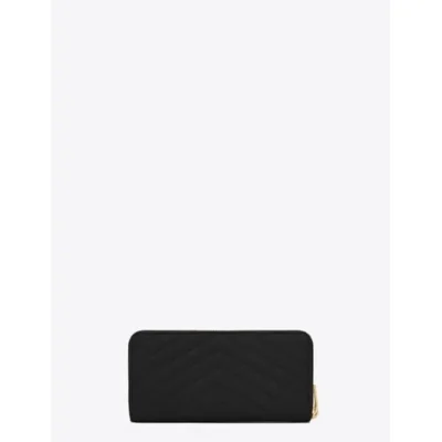 e7bfcdef03f04a36deb8b73ebb8cdc74 YSL Cassandre Matelasse Zip Around Wallet in Grain de Poudre Embossed Leather