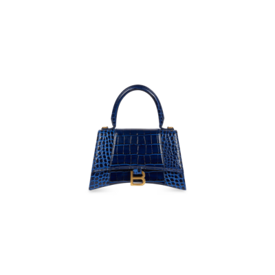 e7f650afb6377a293caa07056d3eac24 WOMEN'S HOURGLASS SMALL HANDBAG CROCODILE EMBOSSED IN NAVY