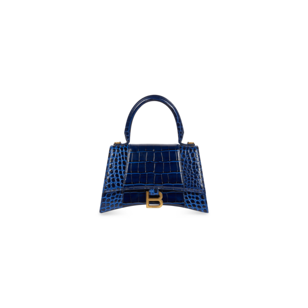 e7f650afb6377a293caa07056d3eac24 WOMEN'S HOURGLASS SMALL HANDBAG CROCODILE EMBOSSED IN NAVY