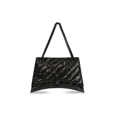 WOMEN'S CRUSH LARGE CHAIN BAG QUILTED IN BLACK